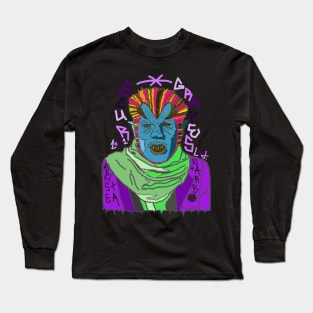 Wolf Man Stare Disco edit Long Sleeve T-Shirt